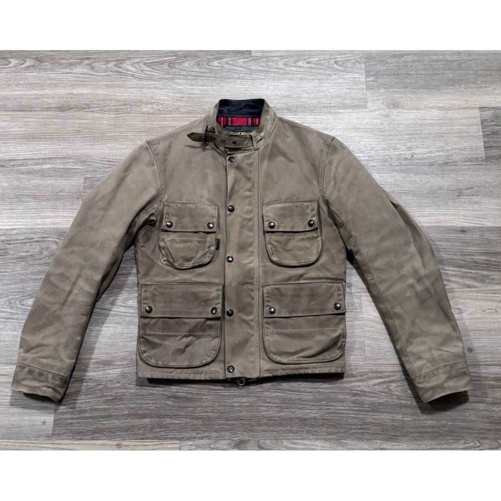 Vanson Leathers Stormer Trials Jacket Tan Men's Small Waxed Cotton USA Made